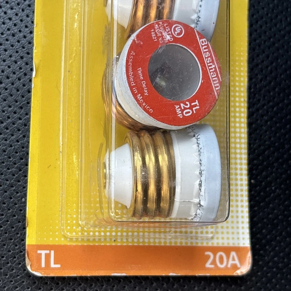 FUSES Type TL 20amp Time Delay Lot x3pcs Cooper Bussmann, new